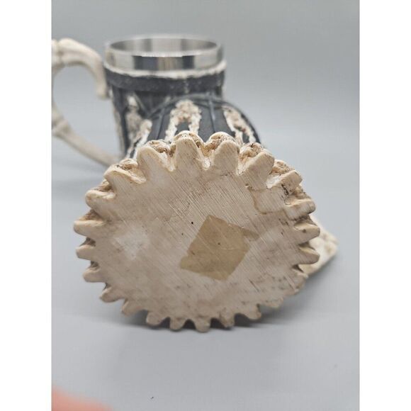 Set Of (2) Skeletons & Skulls 3-D Tankard Stainless Steel Goth Drinking Mug/ Cup - Picture 6 of 8